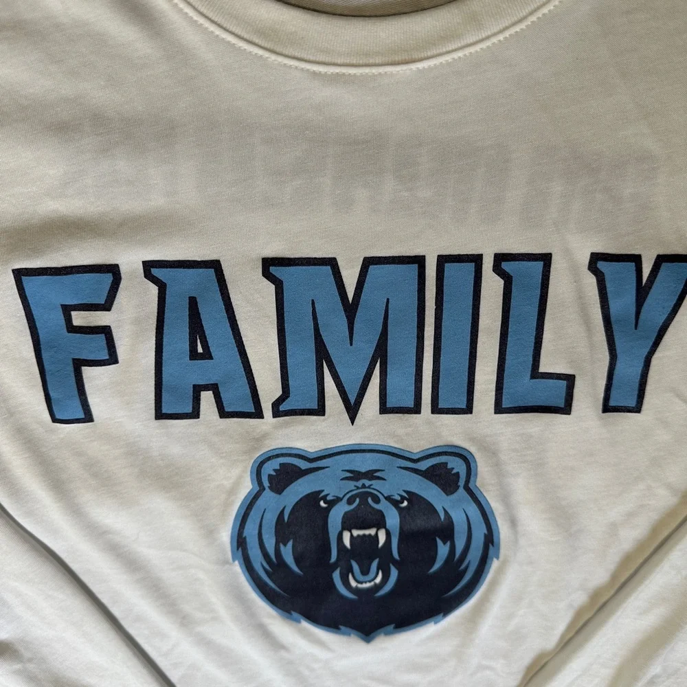 Nike White and Blue Long Sleeve Tee with Bold Print - Picture 2 of 6